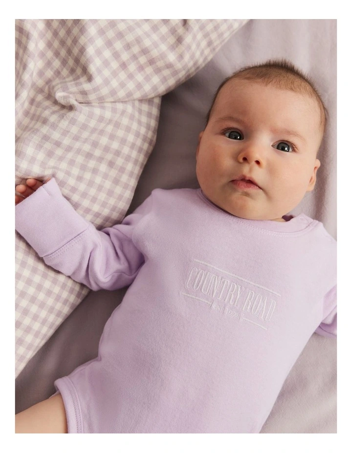 Cotton Heritage Long Sleeve Bodysuit in Lilac