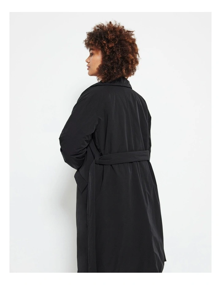 The Padded Trench Coat in Black
