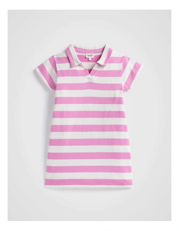 Core Rugby Dress in Lily Stripe