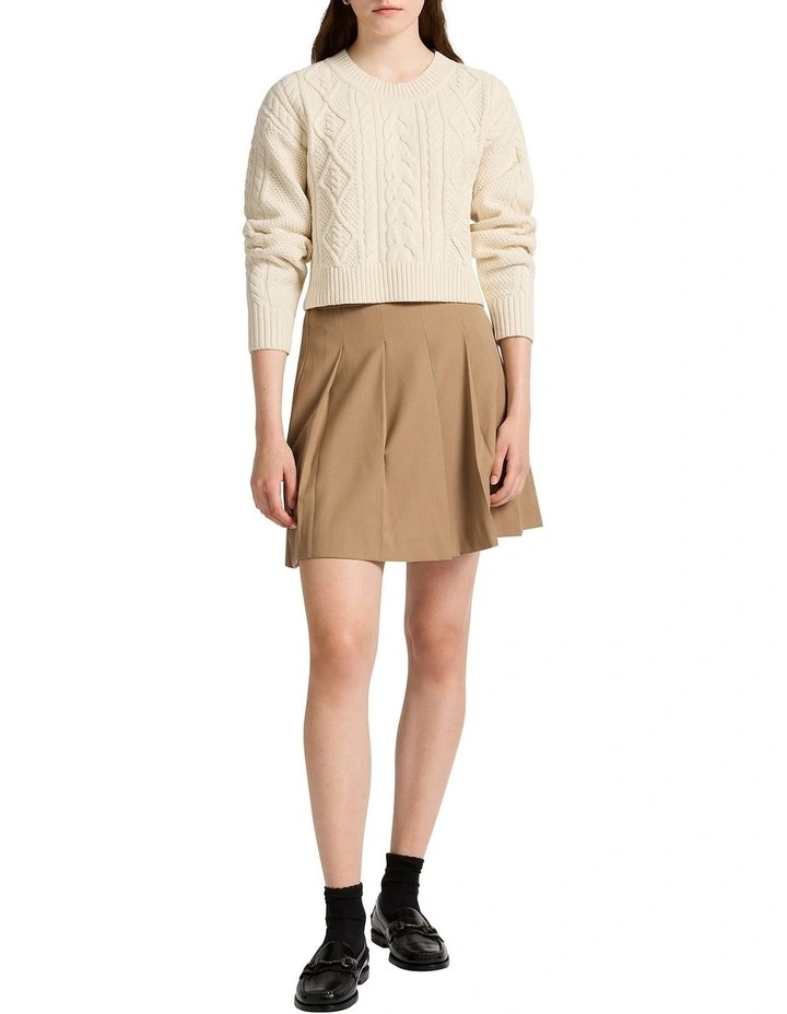 Blake Cropped Knit in Ivory