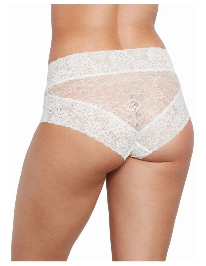 Lace High Rise Brief in White