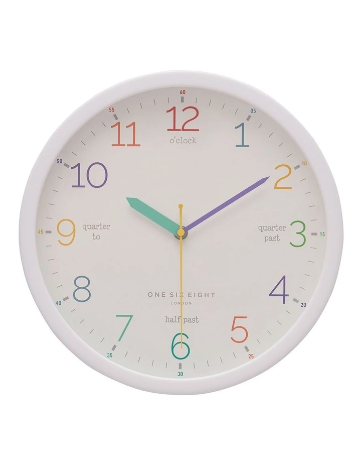Learn The Time White 30Cm Silent Wall Clock