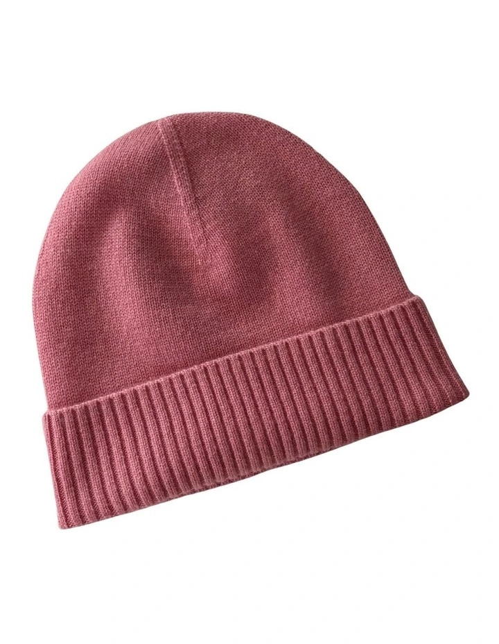 Saga Cashmere Beanie in Rose
