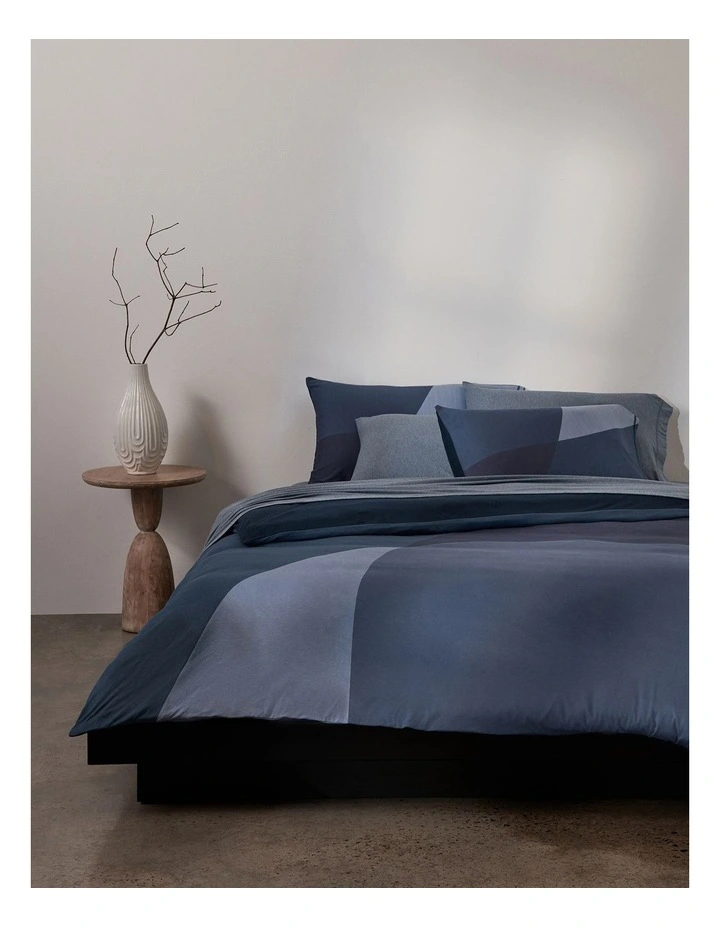 Sculptural Block Quilt Cover in Dusk