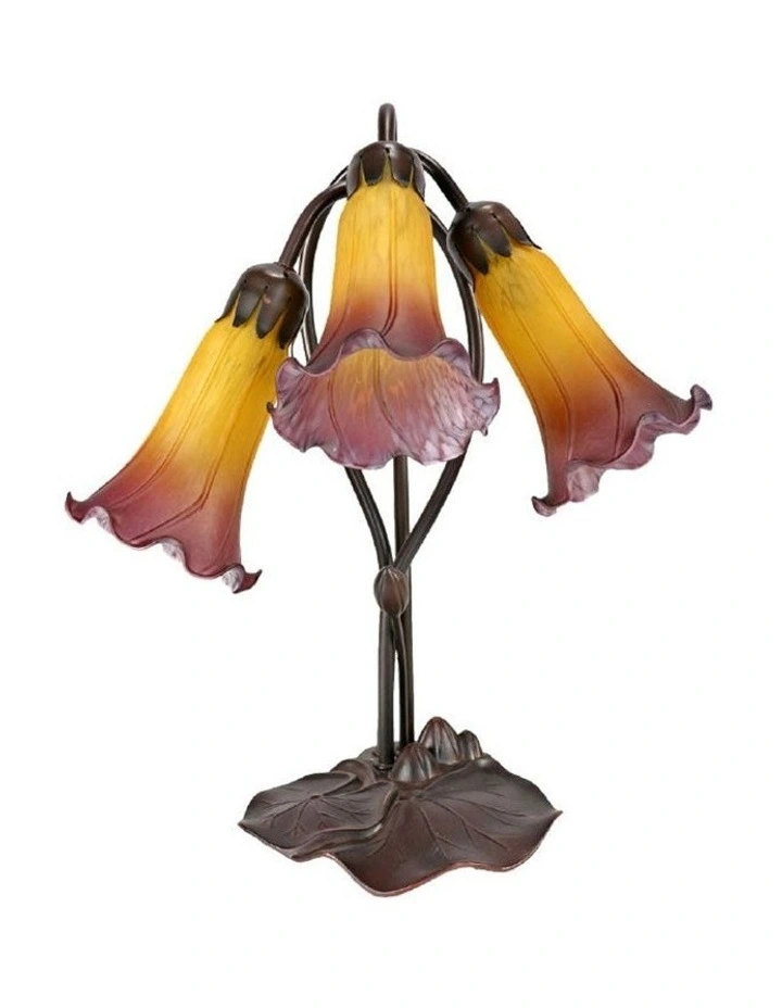 Triple Lily Lamp Orange Wine