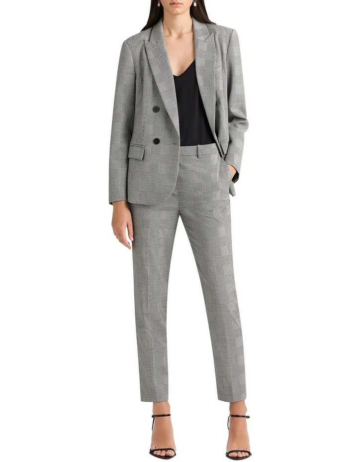 Pia Tapered Leg Pant in Black/White
