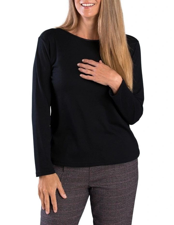 Winterlock Long Sleeve Top Black
