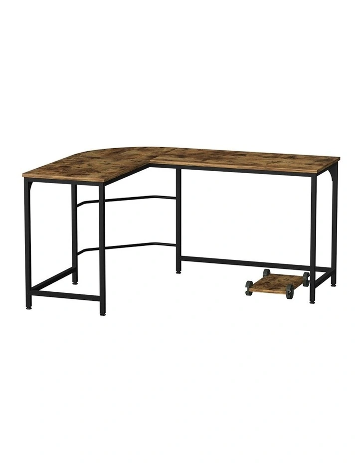 L-Shaped Computer Desk in Brown