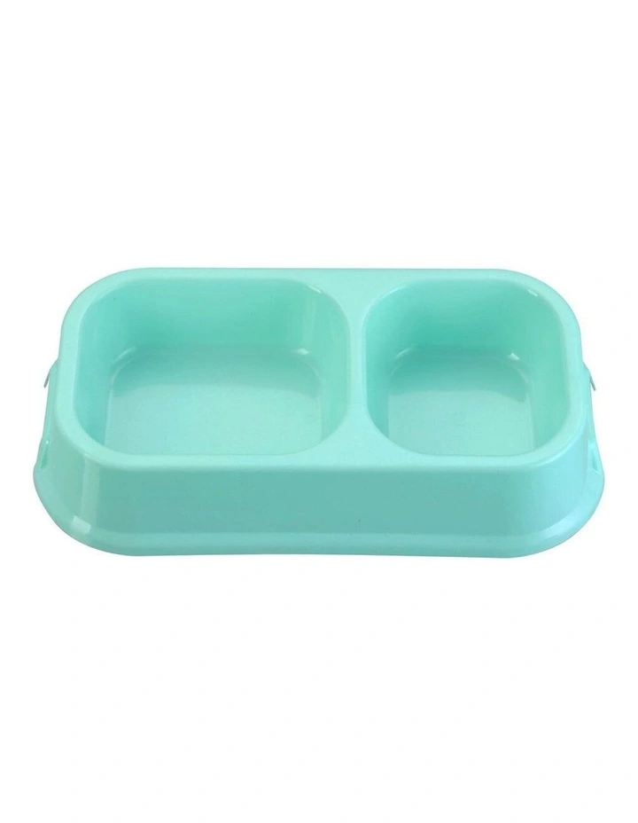 32cm Pets/Dogs Square Essentials Dual Bowl/Dishes/Feeders Assorted
