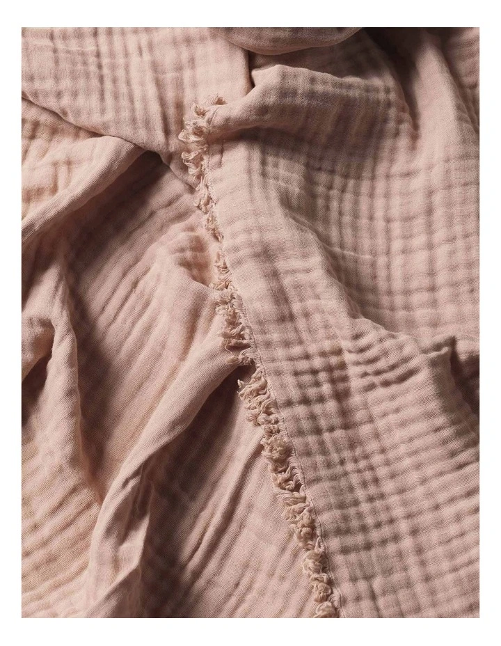 Crinkle Throw in Pink Clay