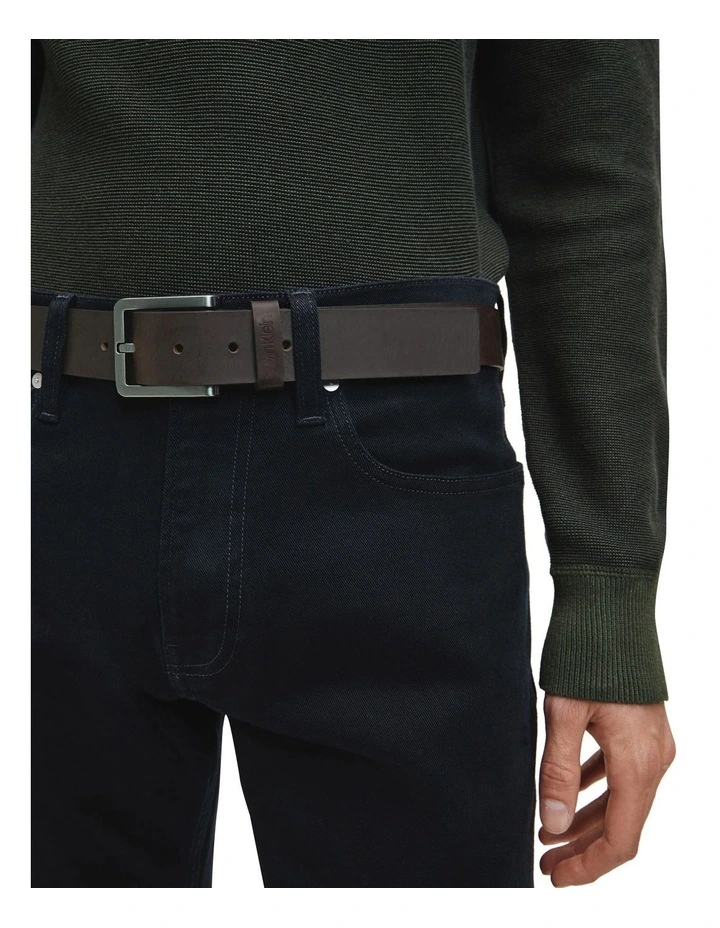 35mm Essential Leather Belt in Dark Brown