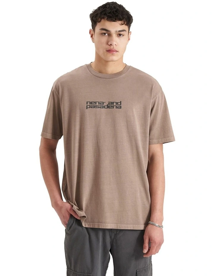 Post-Industrial Heavy Box Fit Tee in Pigment Bark
