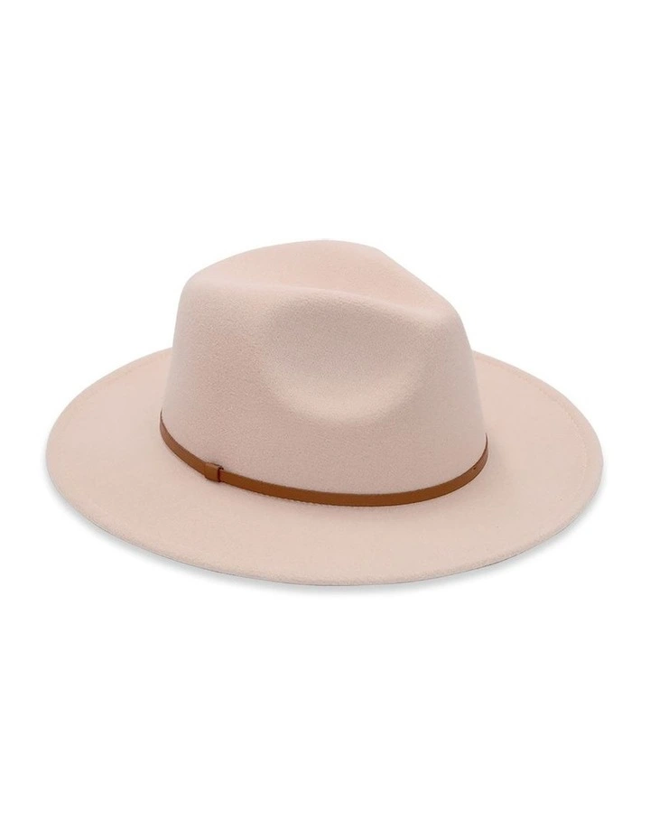 Hudson Polyester Felt Fedora in Beige