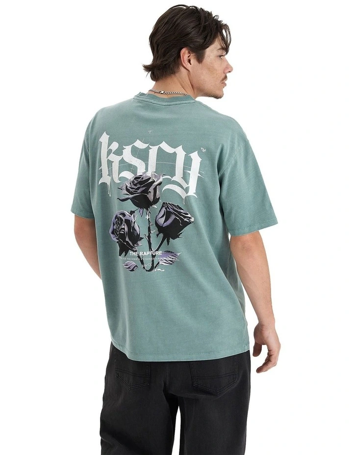 Tin Petal Heavy Box Fit Tee in Pigment Trellis