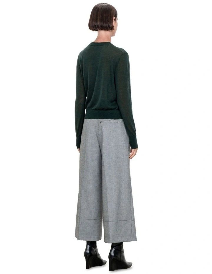 Houndstooth Belted Culottes in Black/White