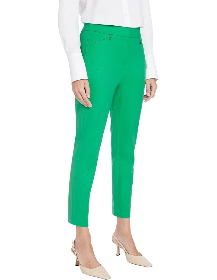 Sarah Compact Cotton Pant in Apple