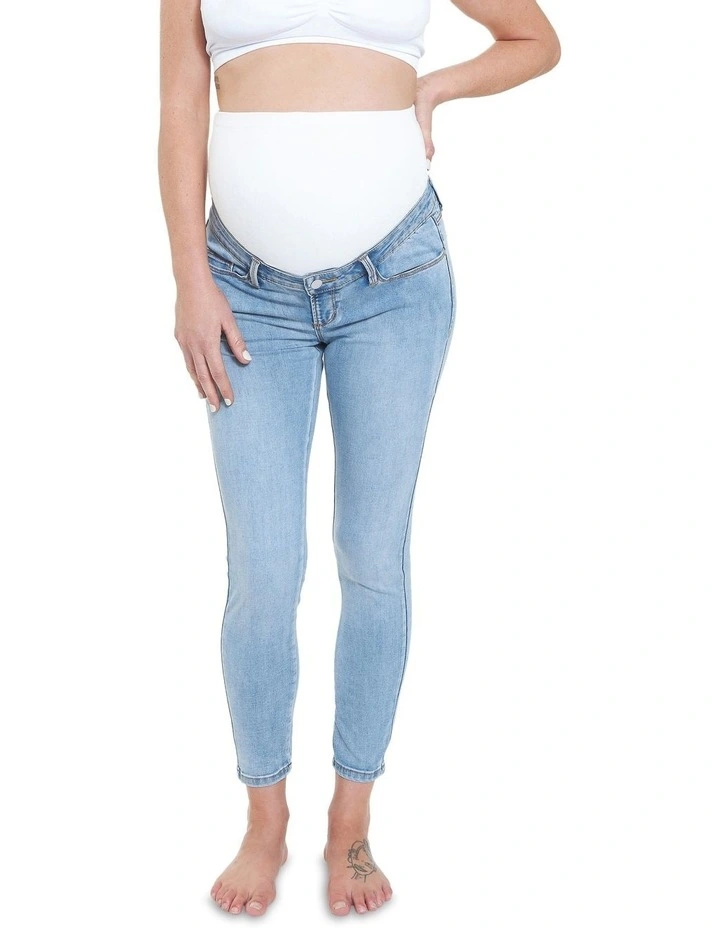 Rebel Ankle Grazer Jegging in Light Blue