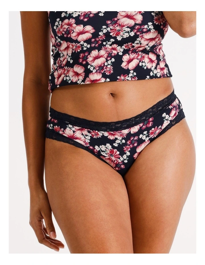 Smooth with Lace Bikini Brief in Floral