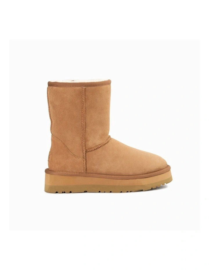 Classic Platform Water Resistant Short Boots in Chestnut