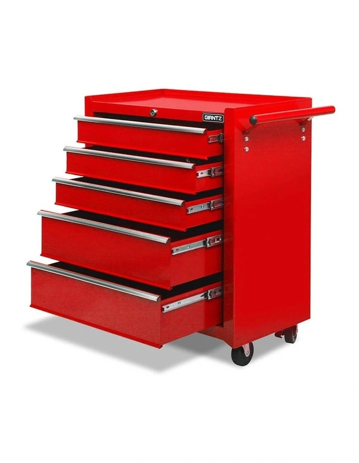 5 Drawer Trolley Toolbox in Red