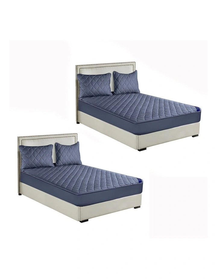 Mattress Cover Bed Protector with Pillow Covers in Blue