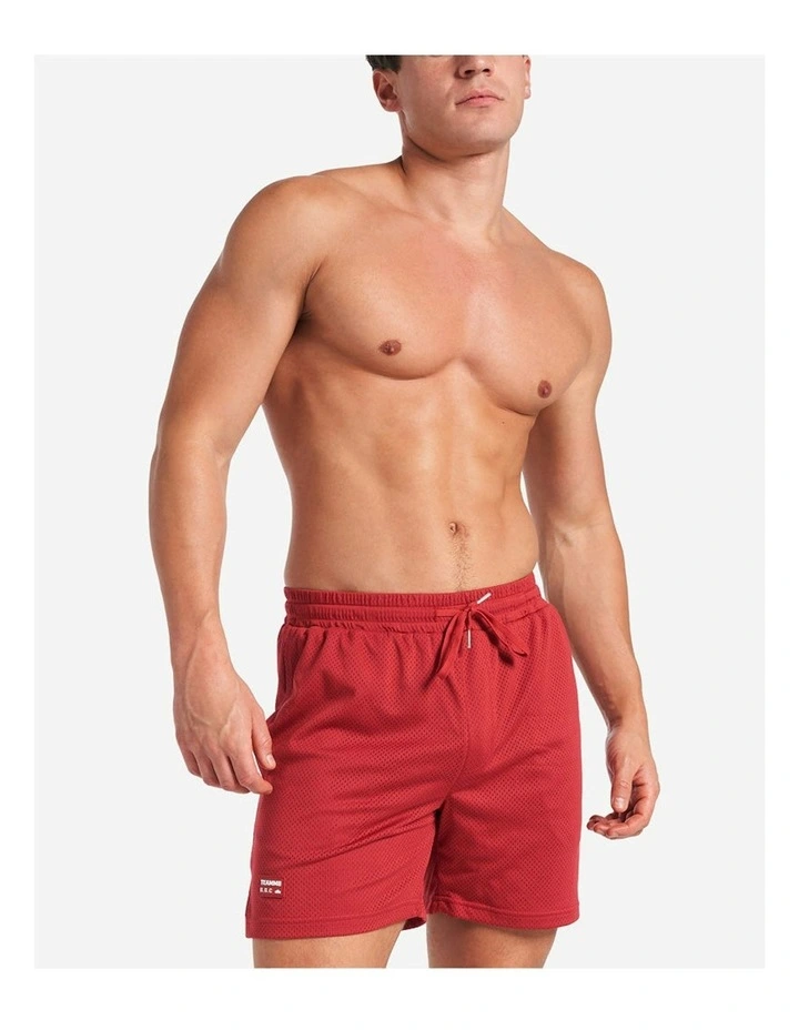 S.S.C. Mesh 6 Short in Maroon