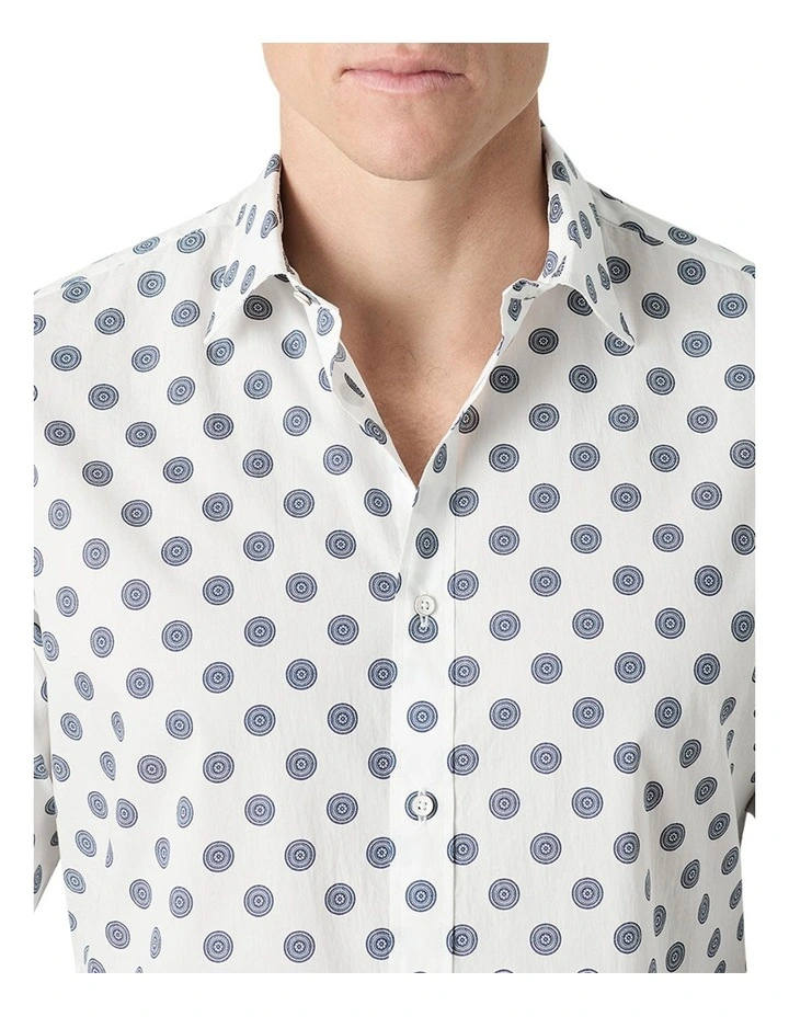 Cremona Printed Shirt in Navy White