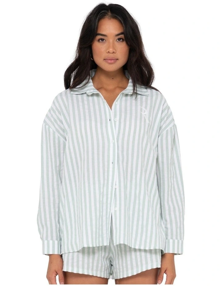 Mackenzie Oversized Long Sleeve Shirt in Green