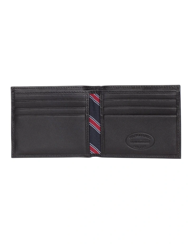 Eton Small Embossed Leather Bifold Wallet in Black