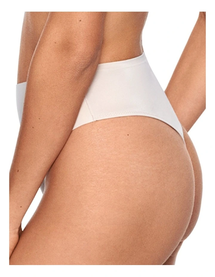 Wonderful Edge High Waist Light Shaping Thong in Warm Beige