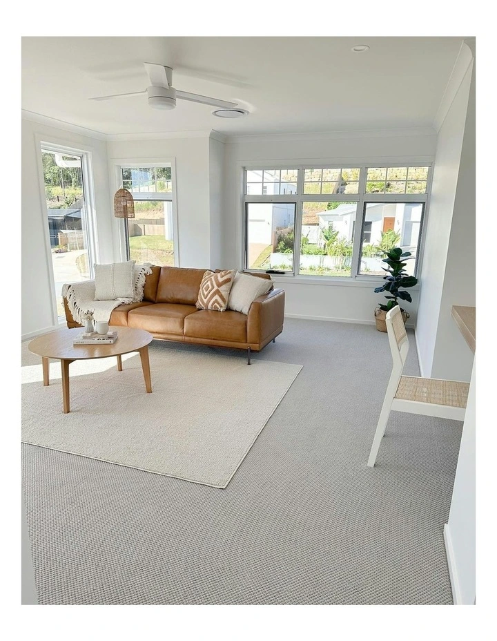 Washable Vegan Shearling Area Rug in Peace Cream