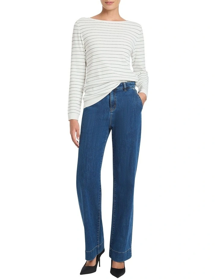 Gris Textured Knit Top in Multi
