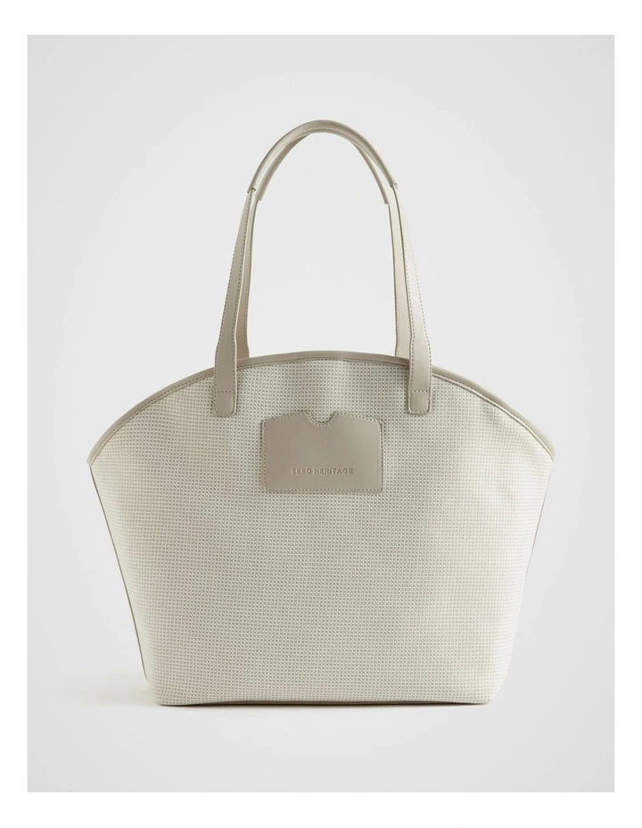 Pocket Detail Fabric Tote in Oat