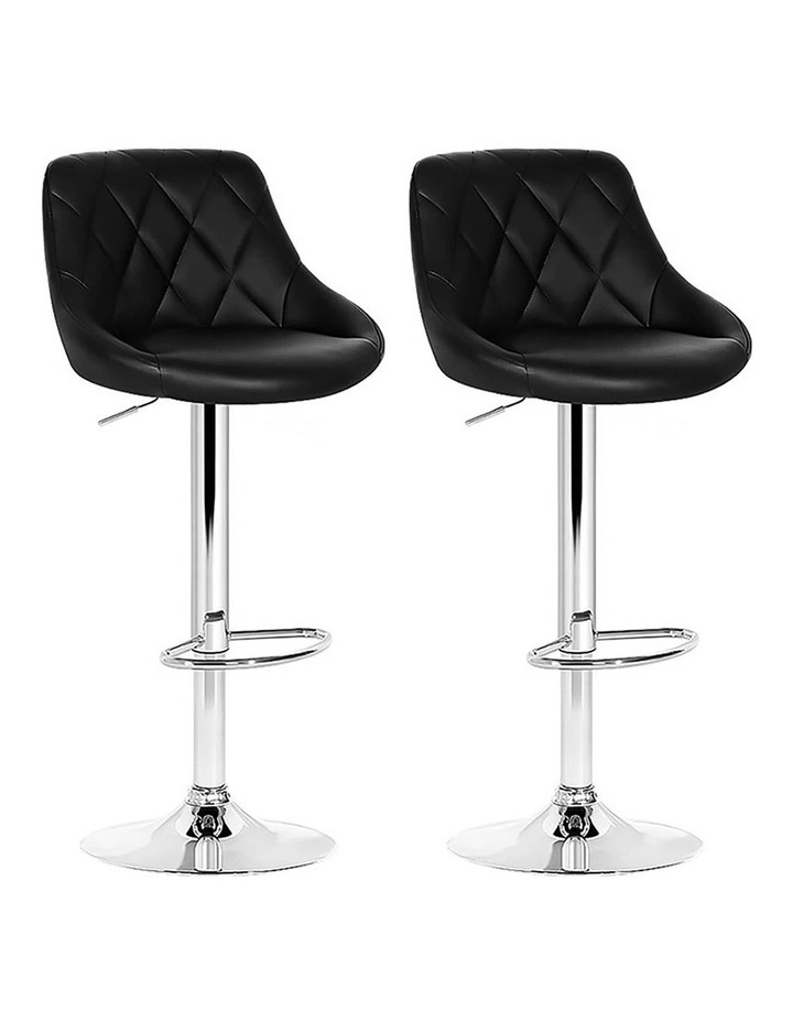 Leather Bar Stools 2x in Black
