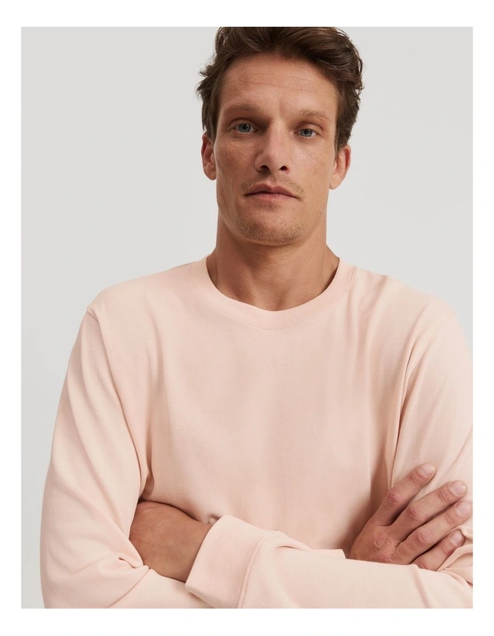 Organically Grown Cotton Crew Neck T-shirt in Soft Pink