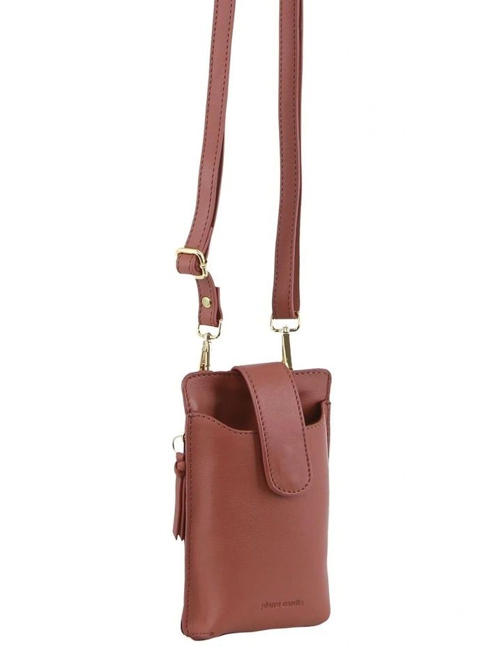 Leather Phone Bag in Brown