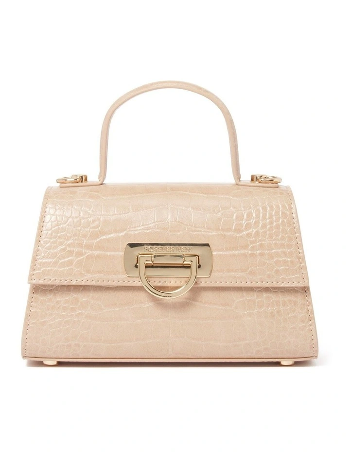 Signature Vivian Mini Top Handle Bag in Natural