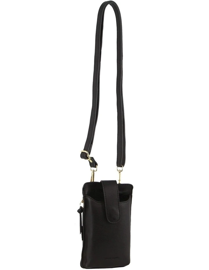 Leather Phone Bag in Black