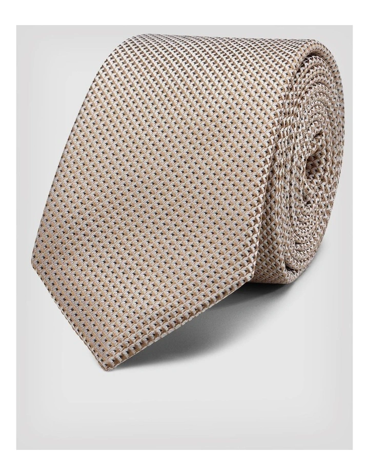 Silk Micro Texture Tie in Fawn