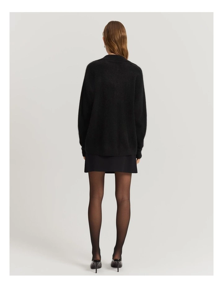 Gcs-certified Brushed Cashmere Polo in Black