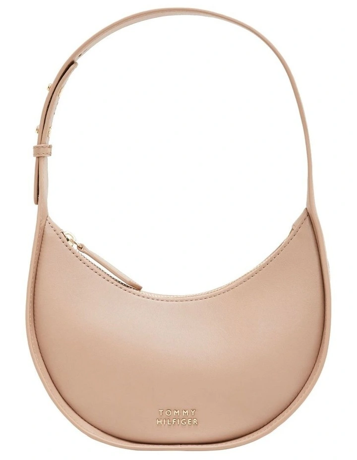 Casual Chic Leather Shoulder Bag in Oatmeal