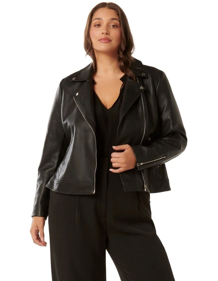 Kylie Biker Jacket in Black
