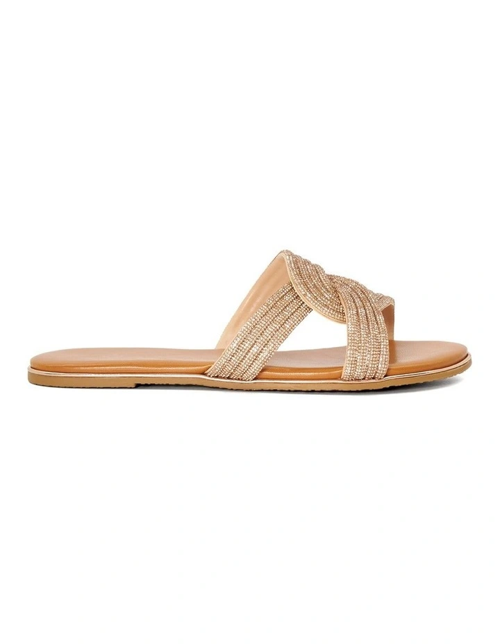 Lovey Flat Sandal in Rose Gold