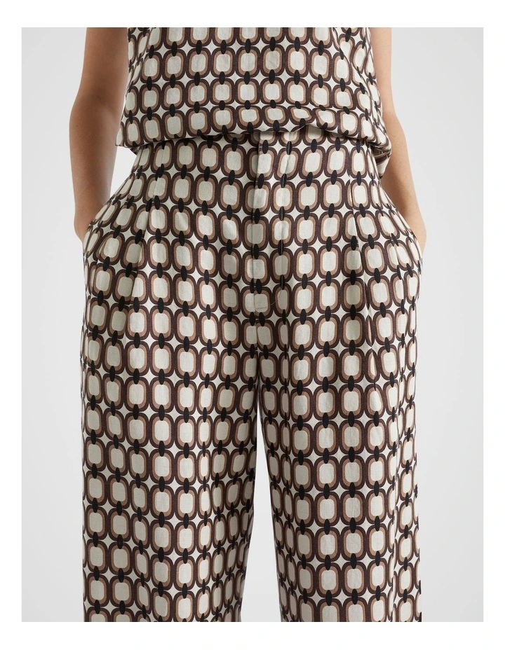 Linen Retro Pant in Multi Retro