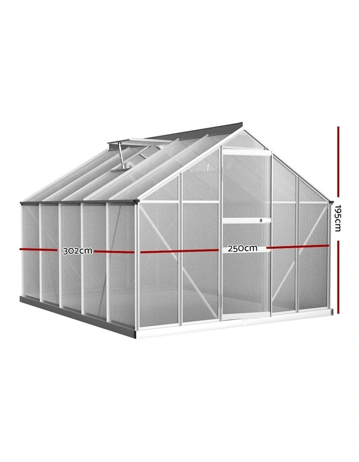 Aluminium Greenhouse in Silver