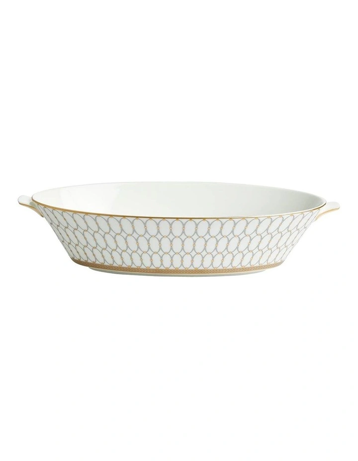 Renaissance Open Oval Vegetable Bowl in Grey