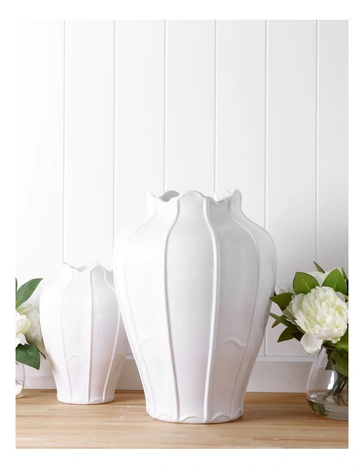 Forde Ceramic Vase Large 40cm in White