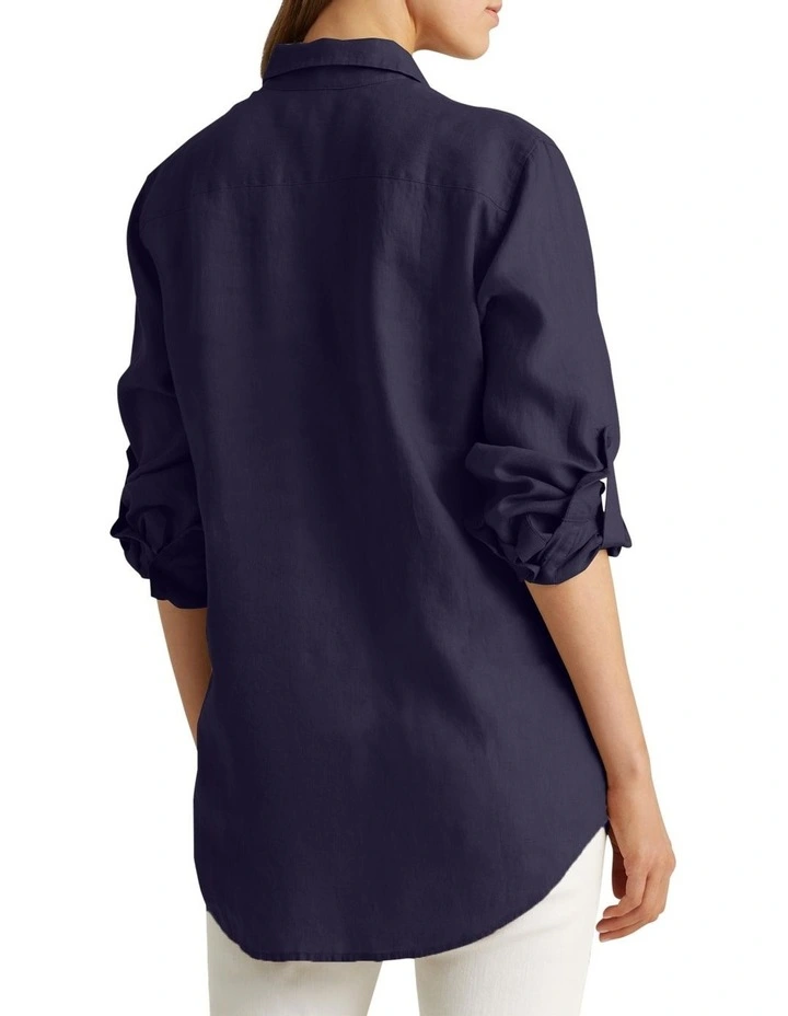 Linen Shirt in Navy Blue