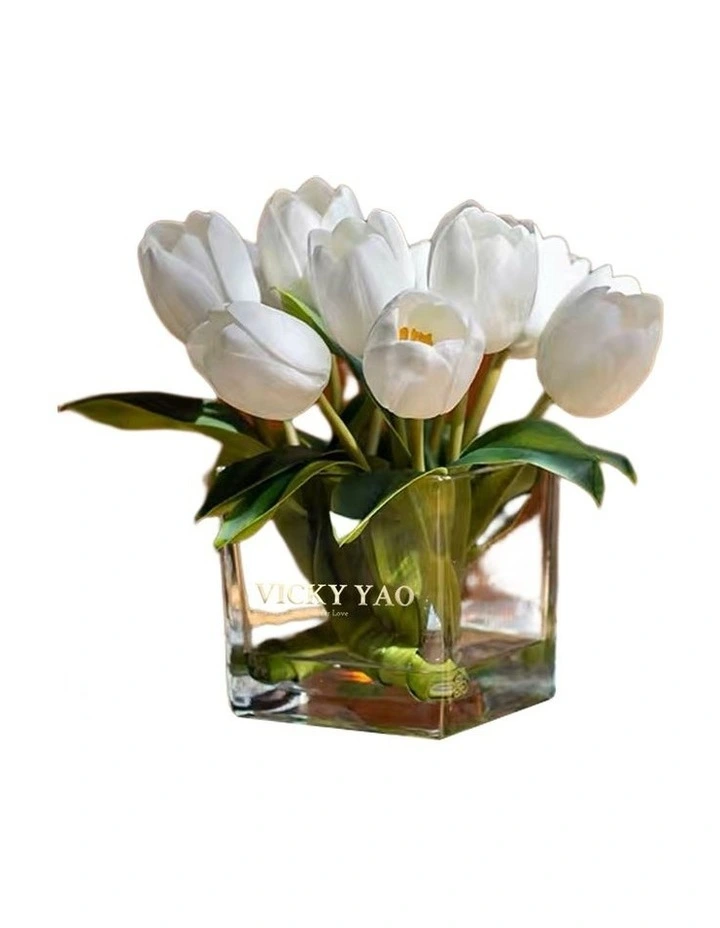 Exclusive Design Faux Tulips Arrangement & White Ginger Fragrance 50ml