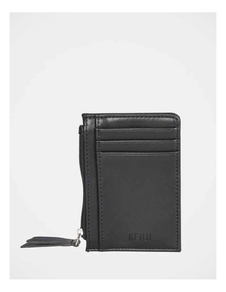 Zip Half Wallet in Black